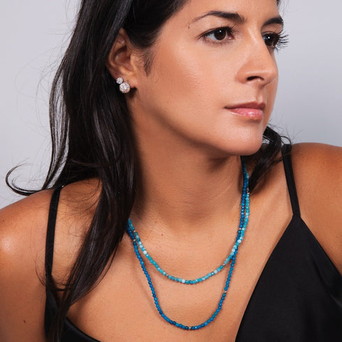 Agate bleue | Argent sterling .925 | Enveloppement de pierres précieuses